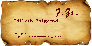 Fürth Zsigmond névjegykártya