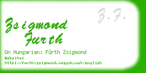 zsigmond furth business card